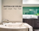 Bathroom Rules Quotes Wall Decal Motivational Vinyl Art Stickers